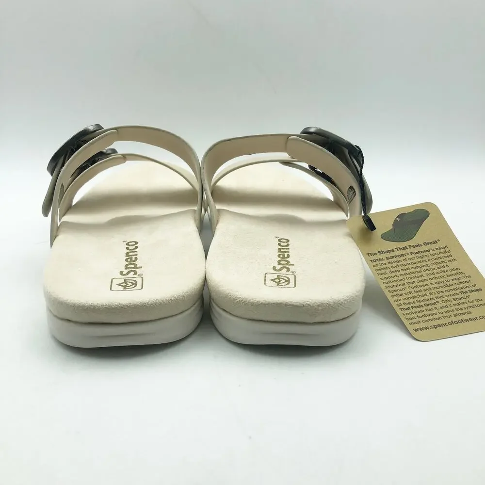 Spenco Womens Vista Slip On Sandals US 7.5 WIDE Grey Morn Leather APMA NIB